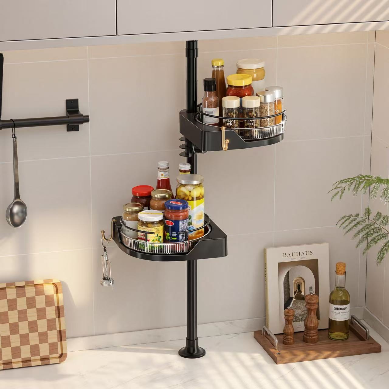 2-4Tier kitchen corner shelf