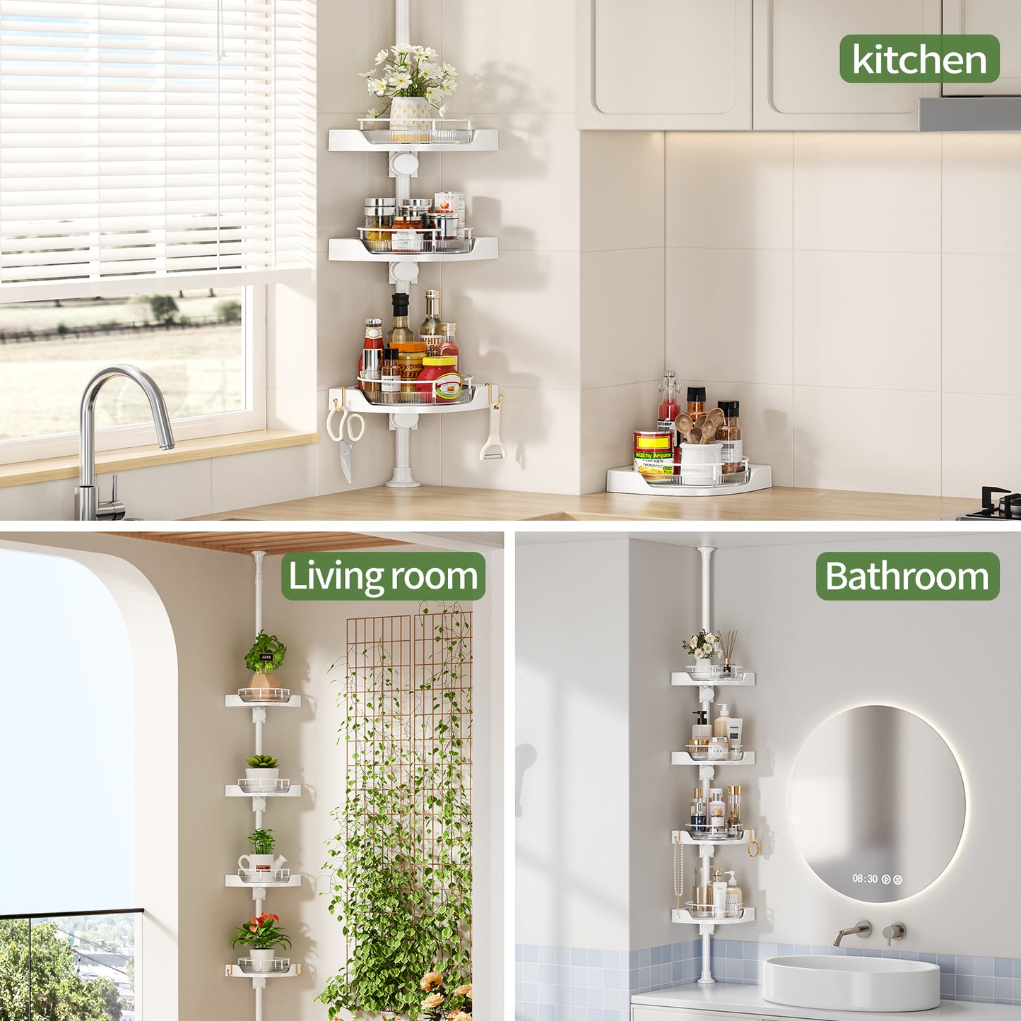 2-4Tier kitchen corner shelf