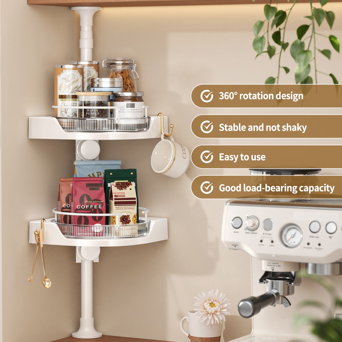 2-4Tier kitchen corner shelf
