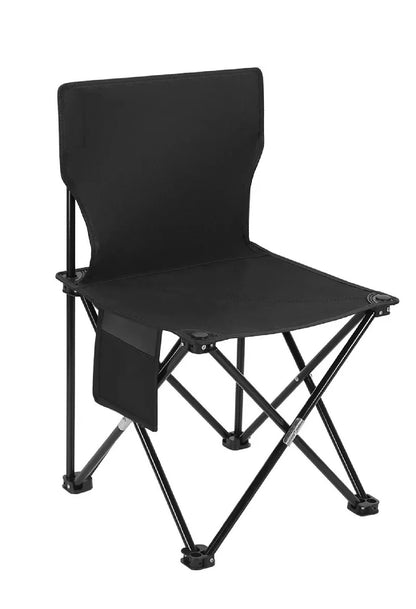 5PCs Outdoor Folding Table & Chair Set Portable Carbon Steel Table & Oxford 4 Backrest Chairs Picnic Barbecue Camping Equipment Supplies - Black