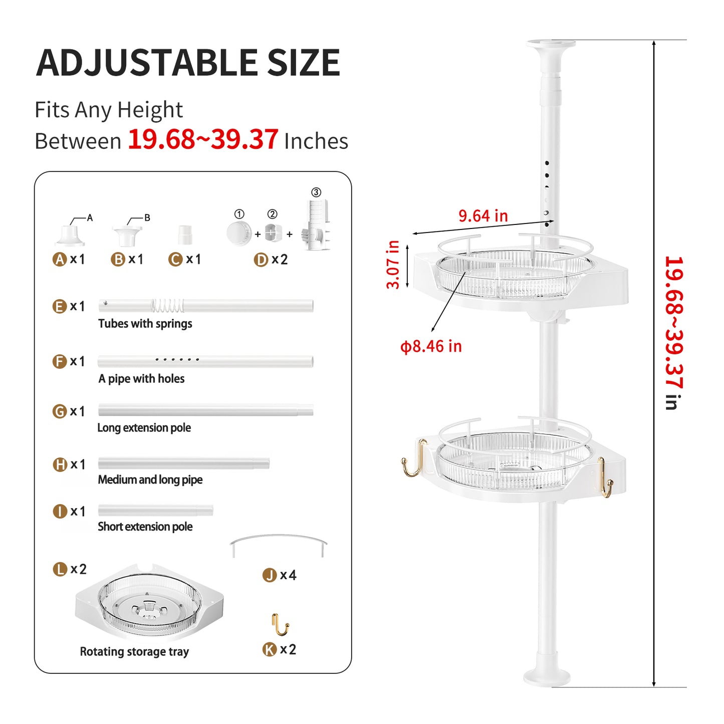 2-4Tier kitchen corner shelf