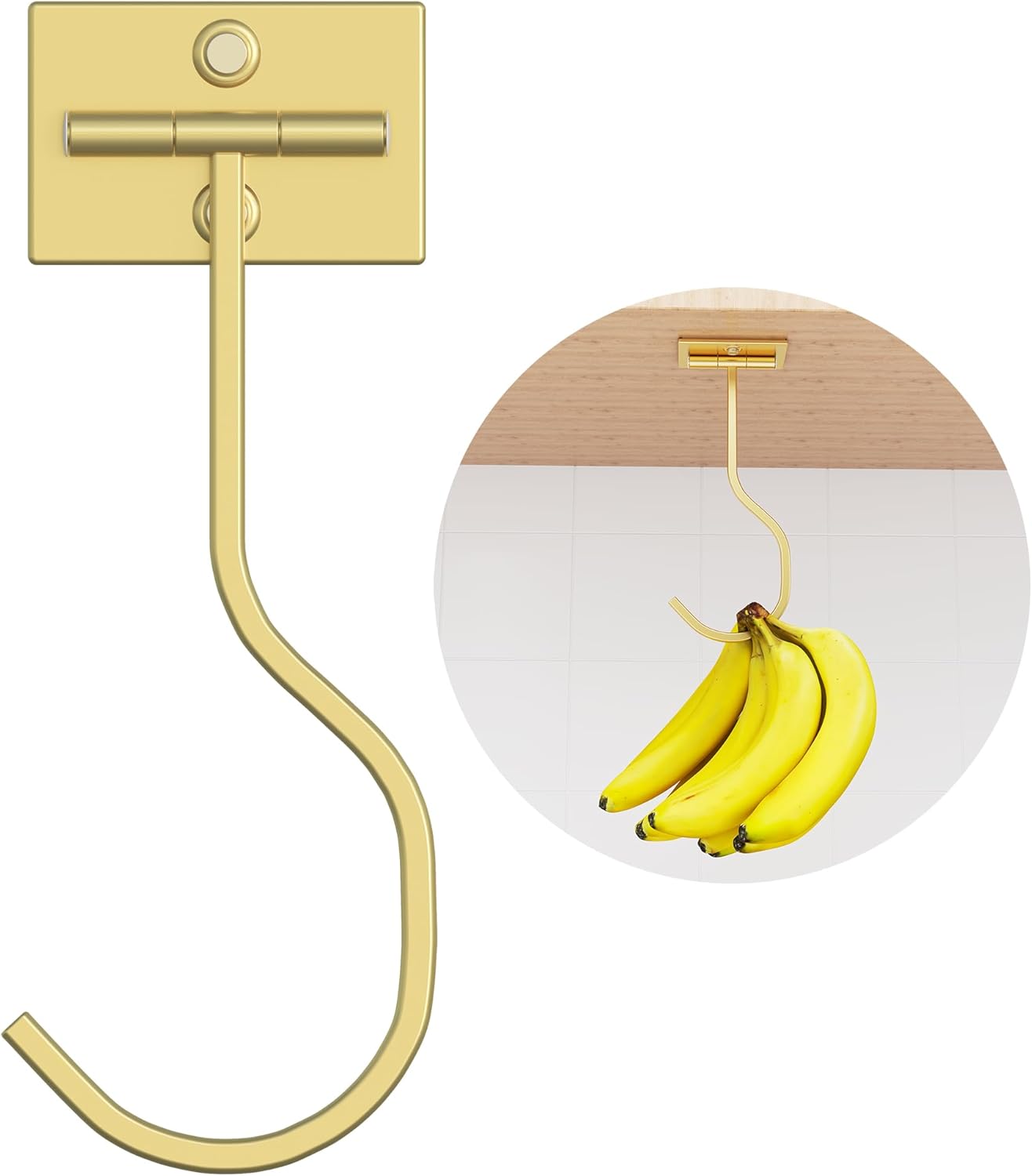 Folding Banana Hanger Hook Gold