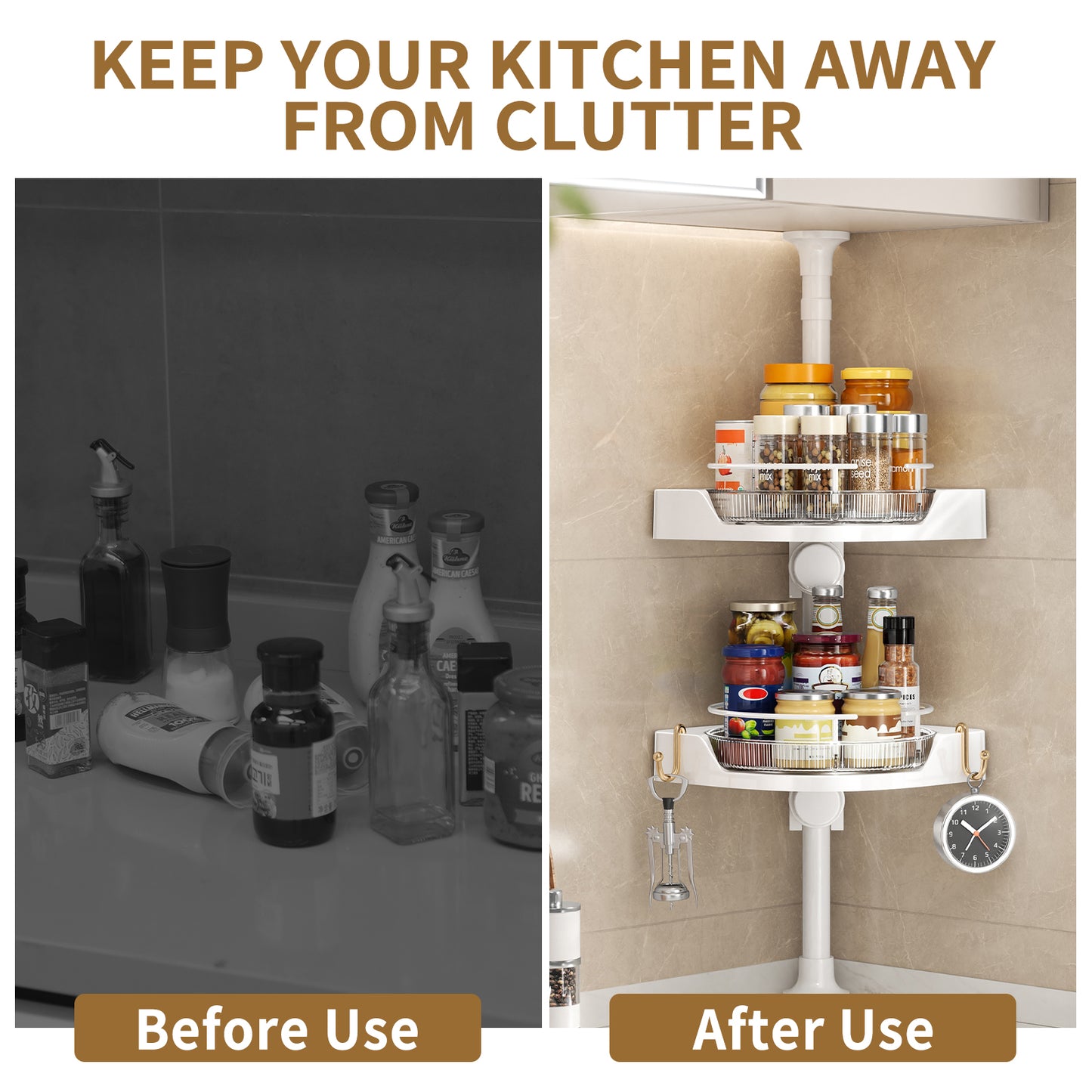 2-4Tier kitchen corner shelf