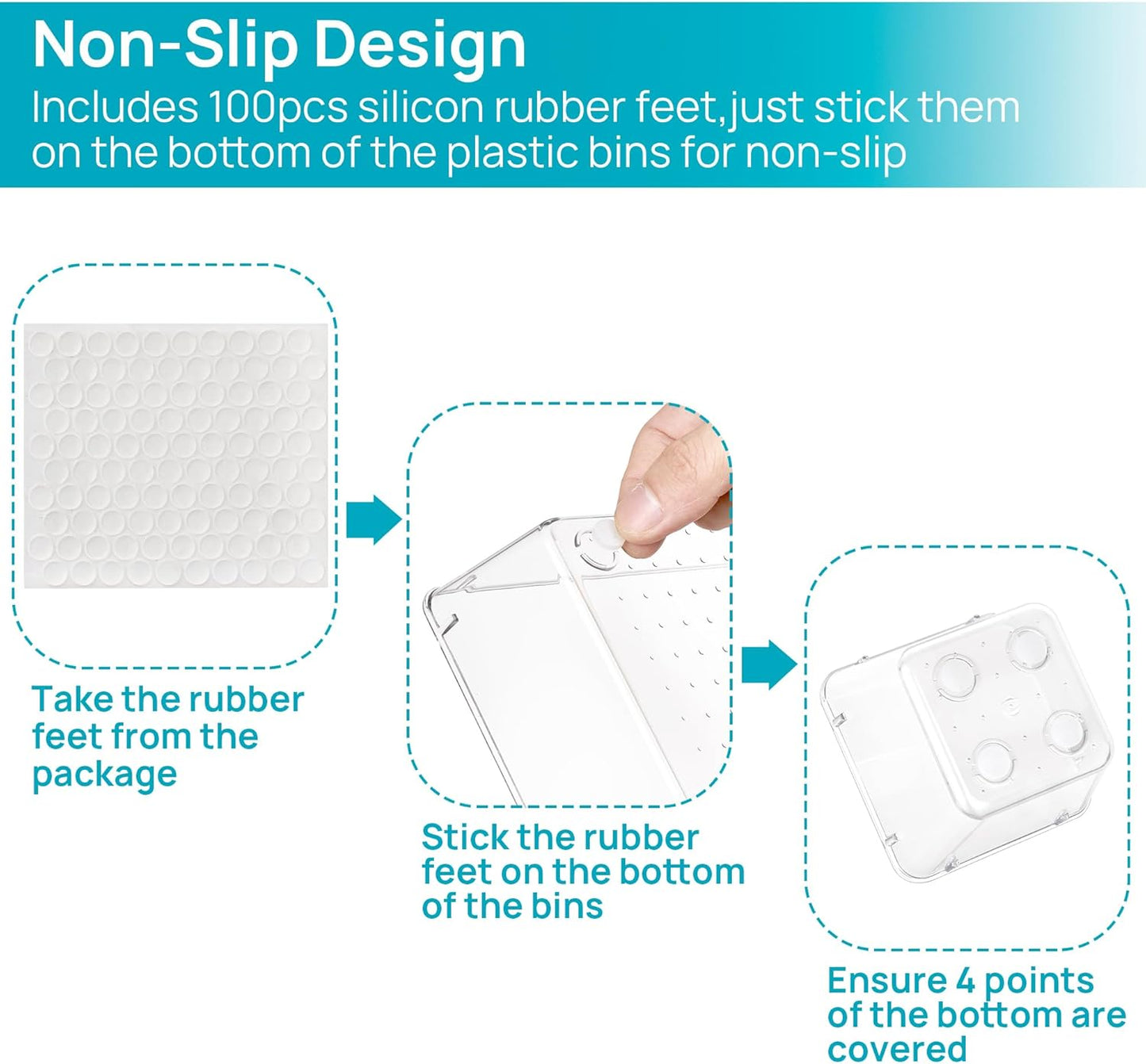 25 PCS Clear Plastic Drawer Organizers Set