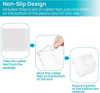 25 PCS Clear Plastic Drawer Organizers Set