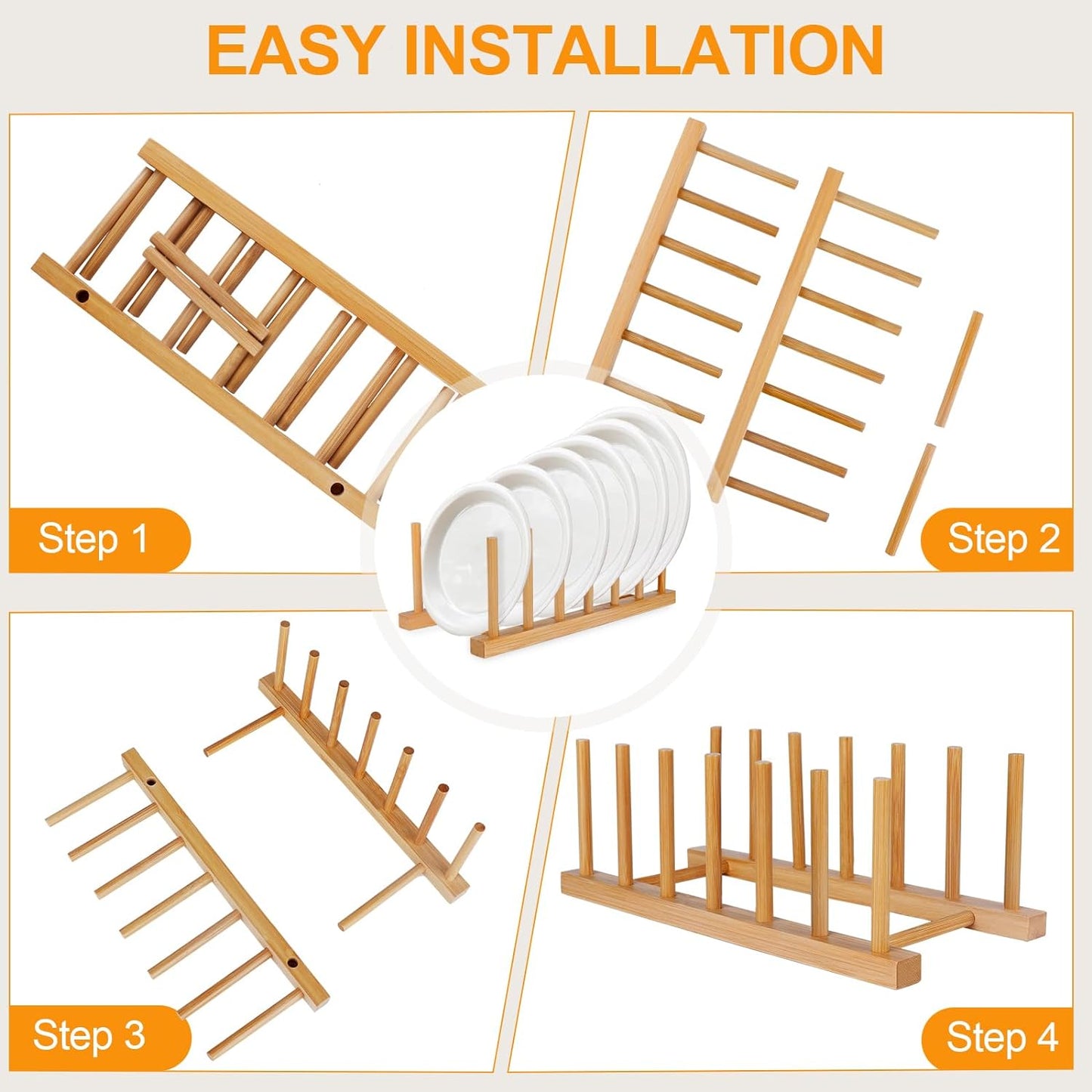 Bamboo Wooden Dish Racks