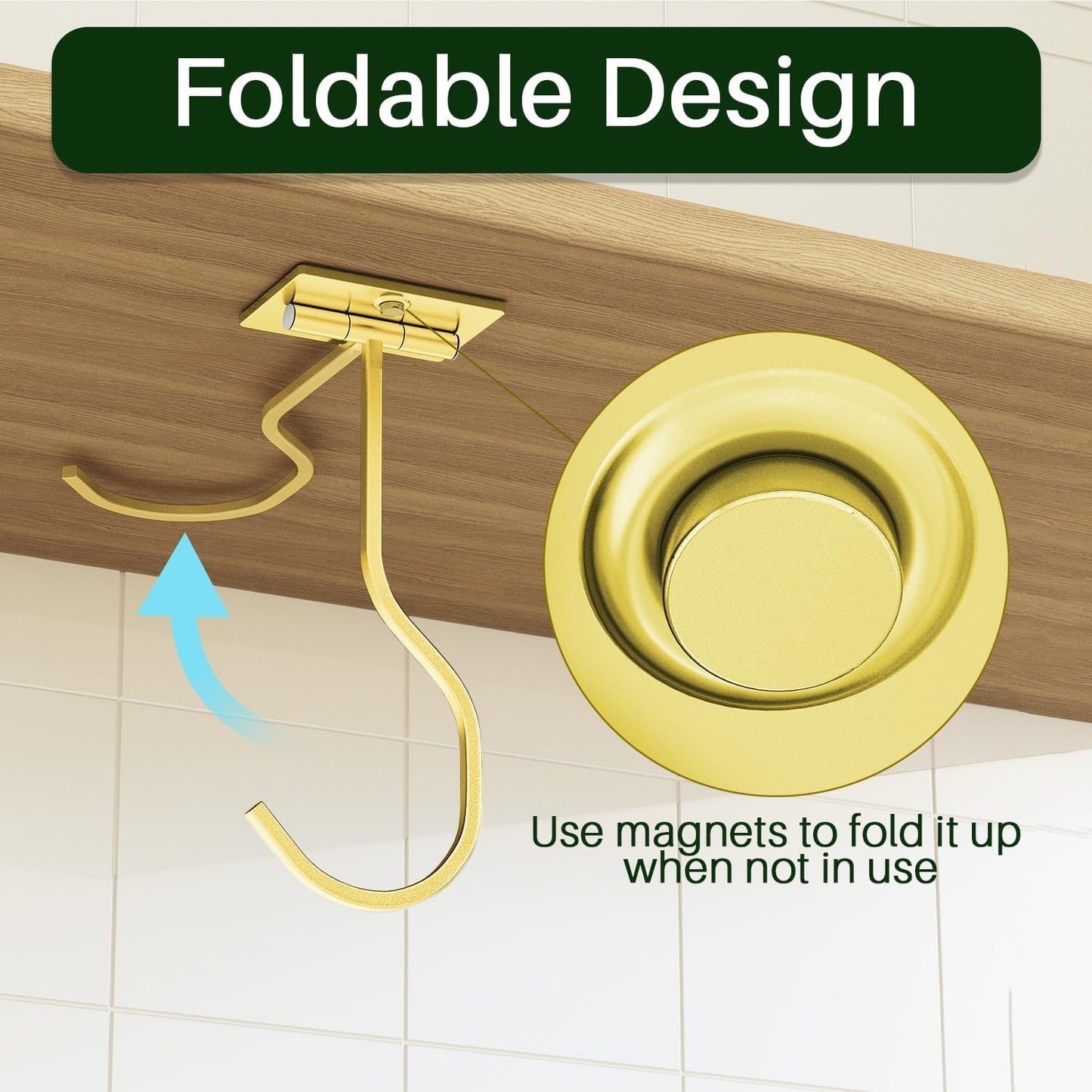 Folding Banana Hanger Hook Gold