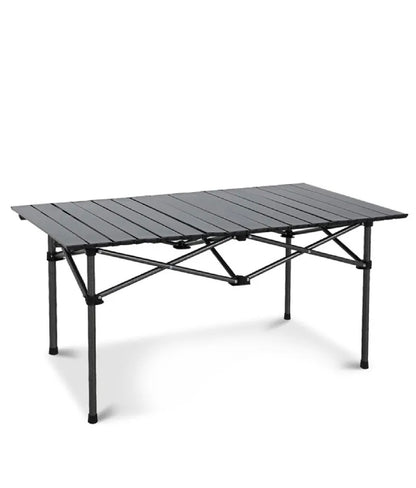 5PCs Outdoor Folding Table & Chair Set Portable Carbon Steel Table & Oxford 4 Backrest Chairs Picnic Barbecue Camping Equipment Supplies - Black