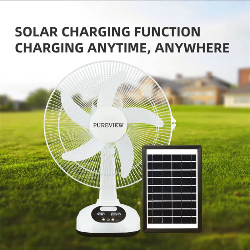 Portable Fan with Solar Panel