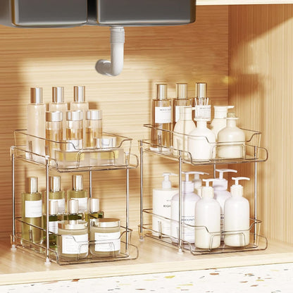 2 Tier 4 Pack Bathroom Organizers and Storage